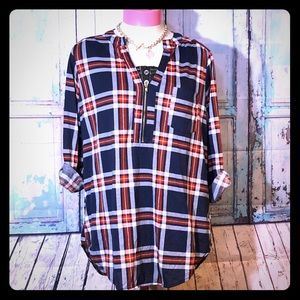 Red white and blue flannel